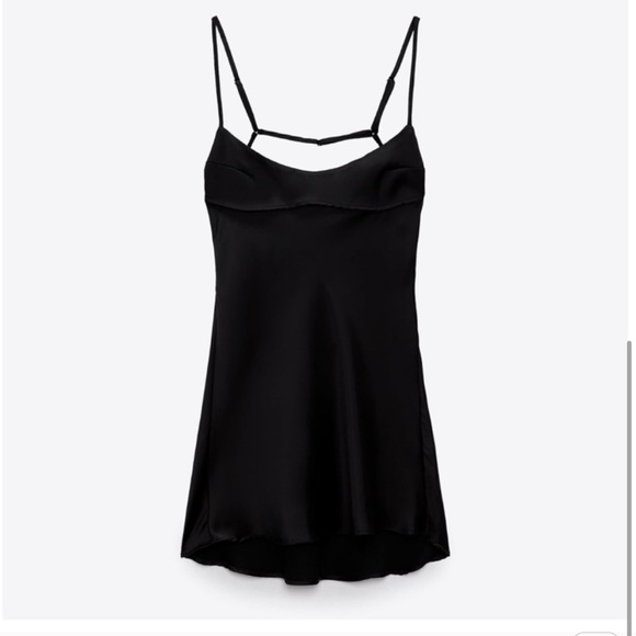 Zara Satin Effect Cutout Dress - Picture 2 of 4